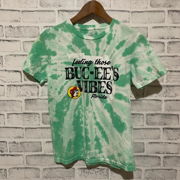 Unisex Youth Buc-ee’s vibes Florida green tie-dye short sleeve t-shirt YM - Picture 1 of 3